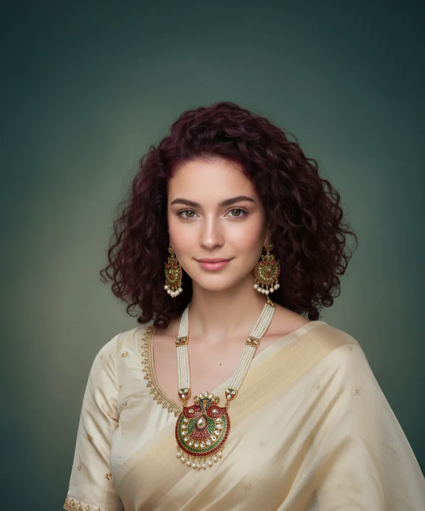 Elegant Women’s Alloy Gold-Plated Kundan Jewelry Set