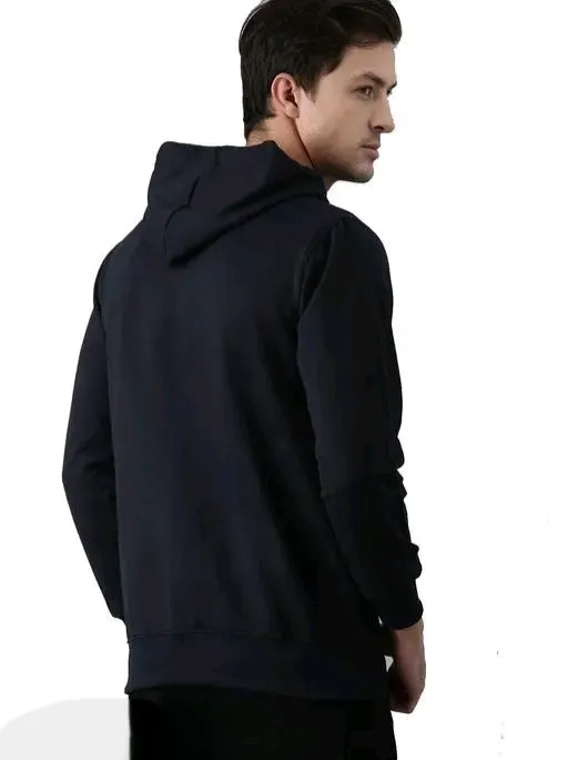 KEESOR Men’s Cotton Hooded Sweatshirt | Solid Pattern Long Sleeve Men Jacket