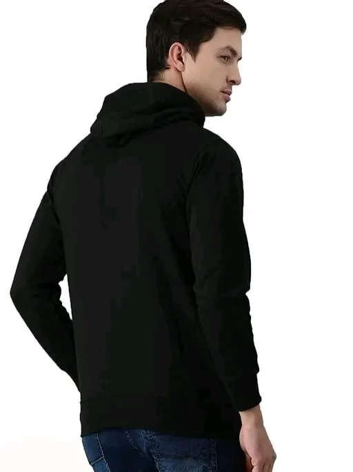 KEESOR Men’s Cotton Hooded Sweatshirt | Solid Pattern Long Sleeve Men Jacket