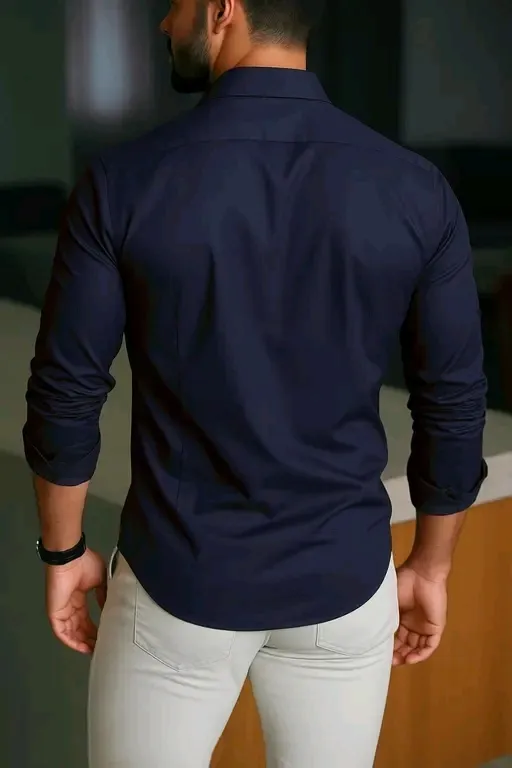 Men’s Solid Slim Fit Casual Shirt – Full Sleeve Cotton Blend Shirt for Daily & Party Wear