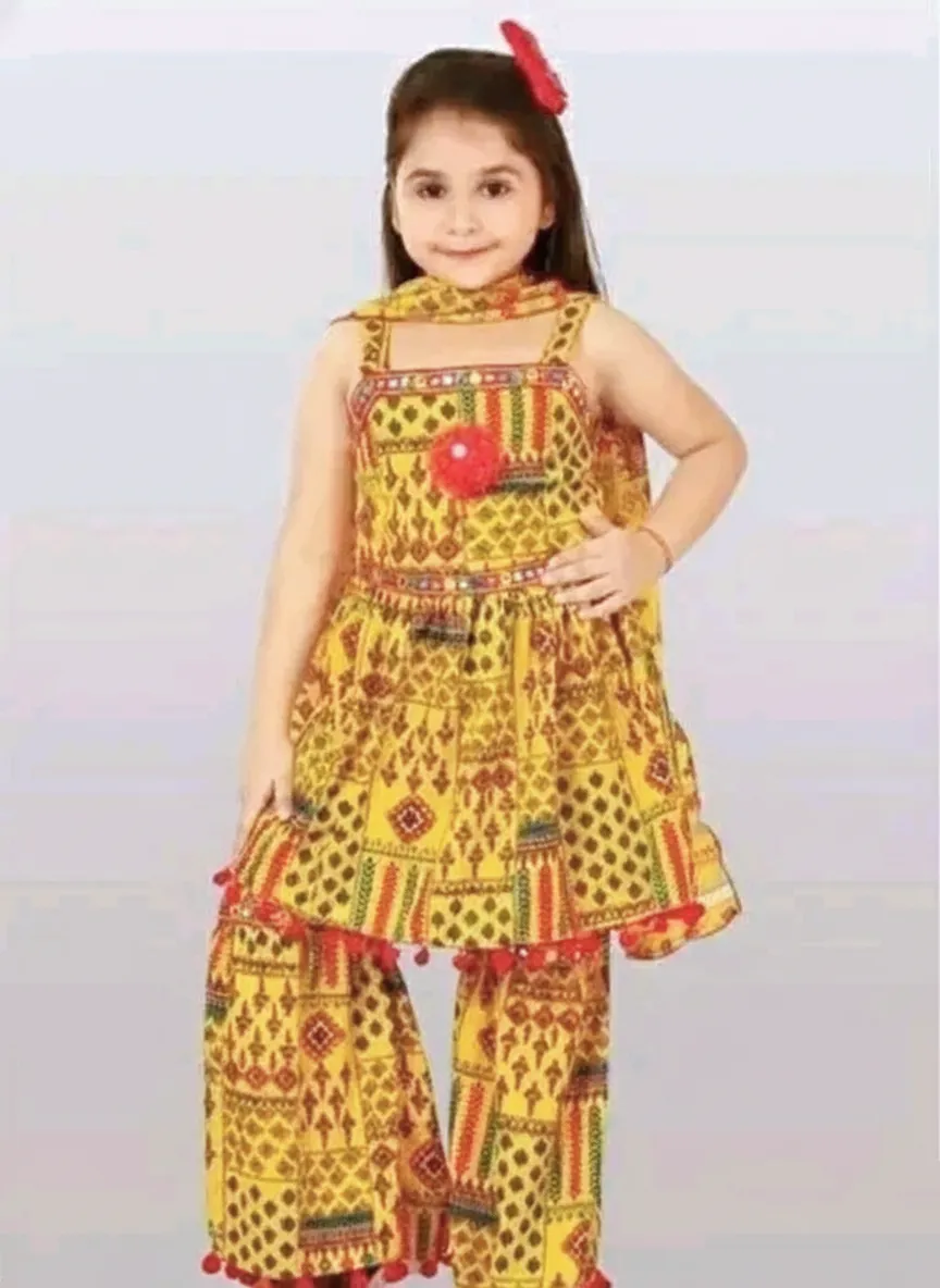 Trendy Cotton Blend Top & Bottom Outfit for Kids