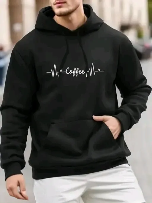 KEESOR Stylish Men’s Cotton Hooded Sweatshirt | Printed Long Sleeve Men Jacket