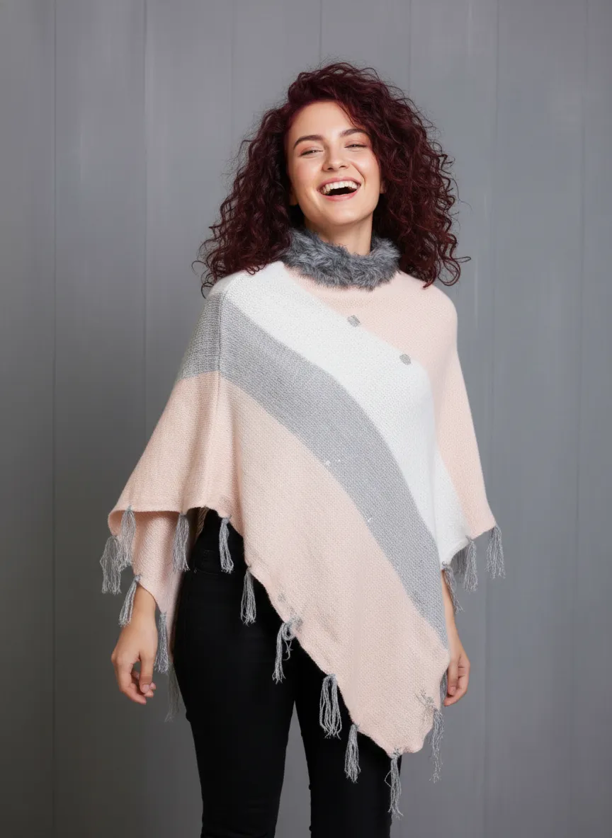 Women Winter Poncho | Designer Wool Poncho