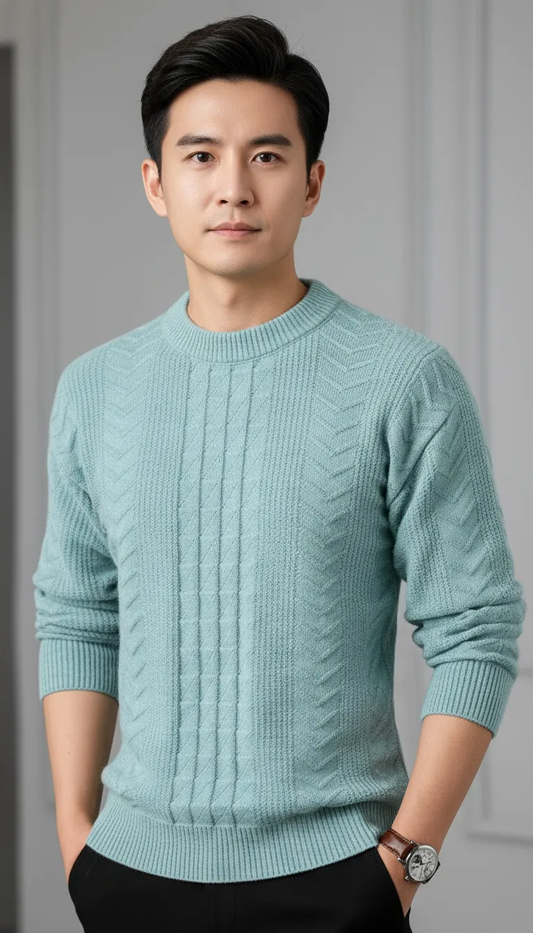 Men’s Woolen Sweater for Winter & Semi-Winter | Light Sky Full Sleeve Warm Sweater
